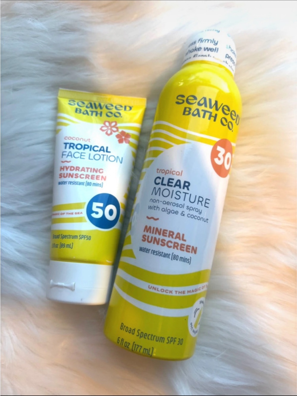 Tropical Clear coconut Moisture Mineral Sunscreen SPF 30 seaweed bath co